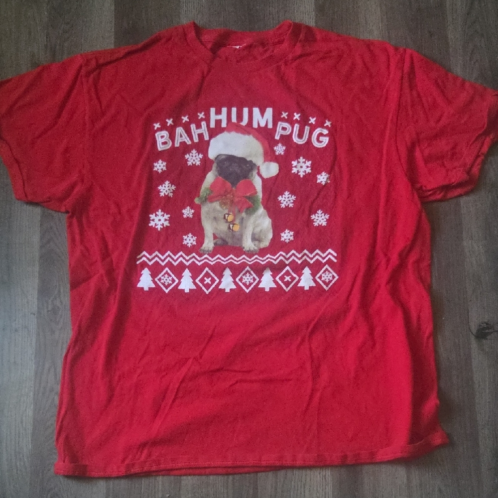 Red Bah Hum Pug T-Shirt